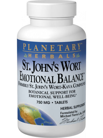 Planetary Herbals, St. John's Wort Emotional Balance 750 mg, 30 Tablets