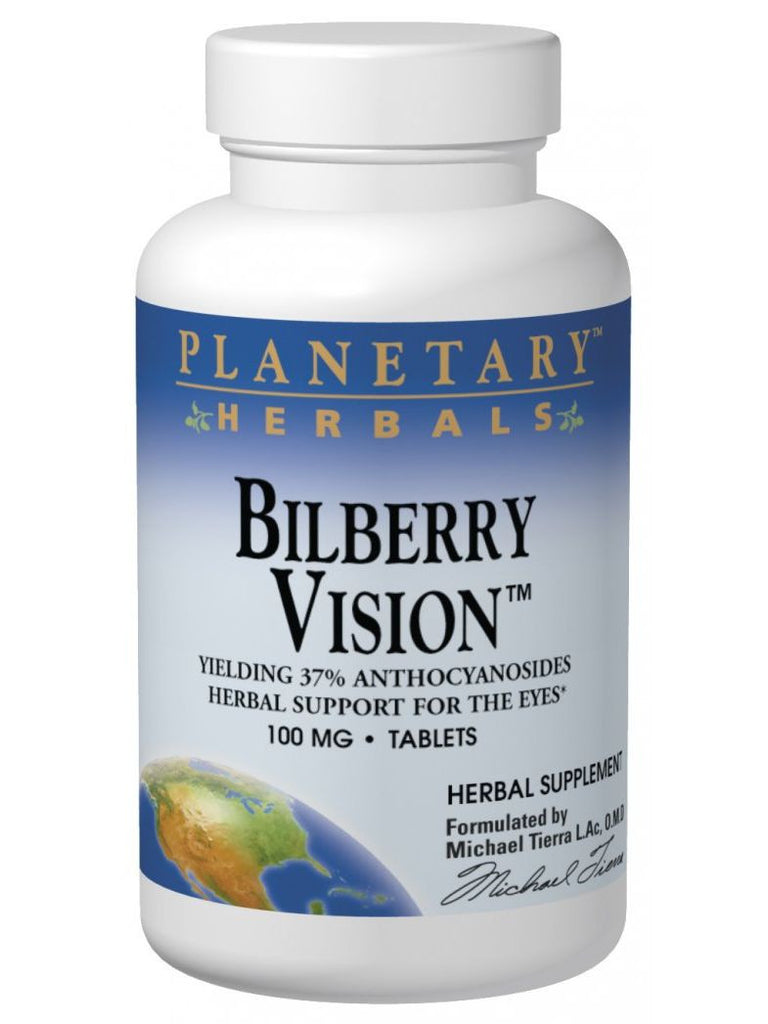 Planetary Herbals, Bilberry Vision 100mg Std 37% Anthocyanocides, 120 ct