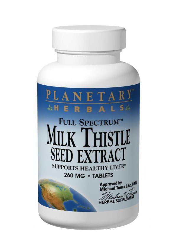 Planetary Herbals, Milk Thistle Seed Ext 260mg Full Spectrum Std 50% Silymarin, 60 ct