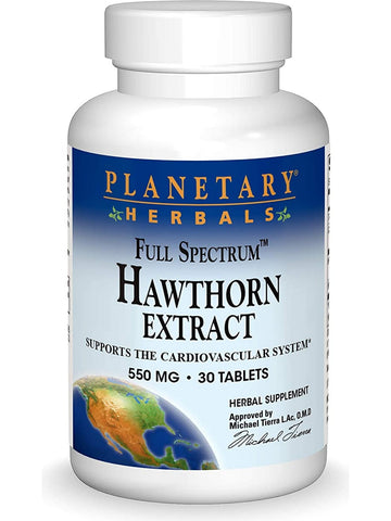 Planetary Herbals, Hawthorn Extract, Full Spectrum™ 550 mg, 30 Tablets
