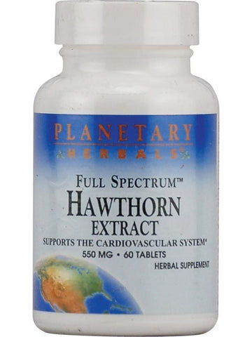 Planetary Herbals, Hawthorn Ext 550mg Full Spectrum Std 9mg Vitexin, 60 ct