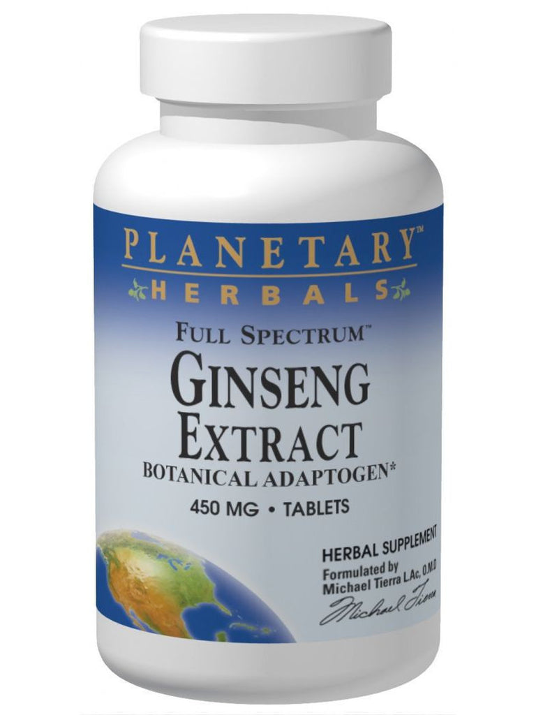 Planetary Herbals, Ginseng Extract 450mg Full Spectrum Std 20% Ginsenosides, 90 ct