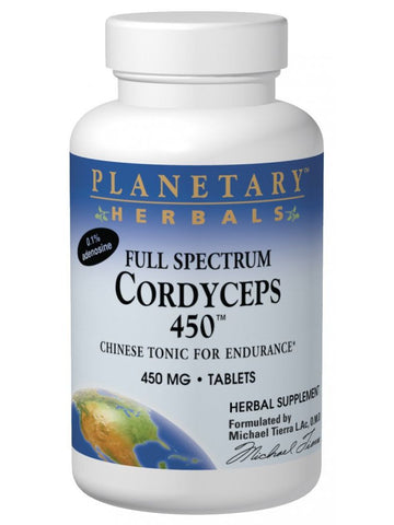 Planetary Herbals, Cordyceps 450 450mg Std Full Spectrum, 120 ct