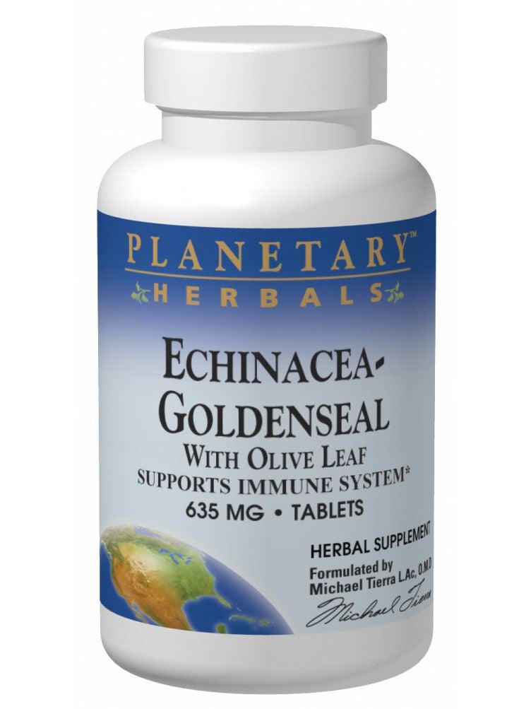 Planetary Herbals, Echinacea-Goldenseal w/Olive Leaf, 60 ct