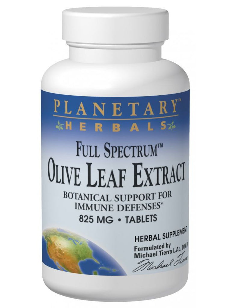 Planetary Herbals, Olive Leaf 825mg Full Spectrum Std 15% Oleuropein, 60 ct