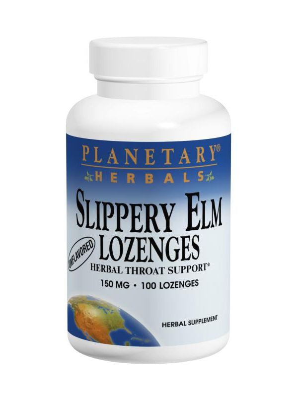 Planetary Herbals, Slippery Elm Lozenges Unflavored, 24 lozenges