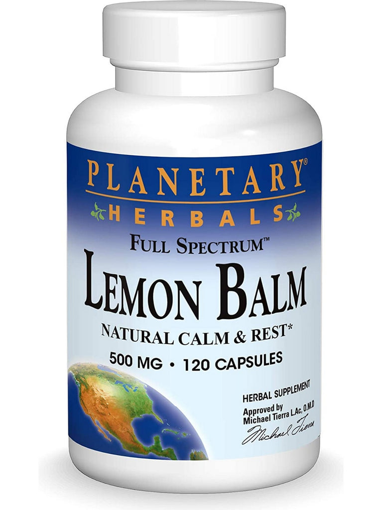 Planetary Herbals, Lemon Balm, Full Spectrum 500 mg, 120 Capsules