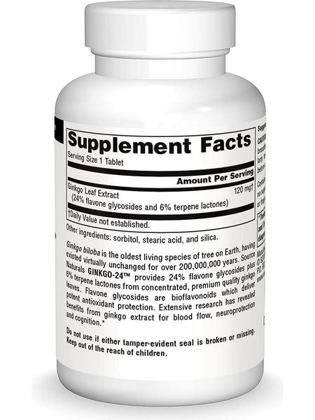 Source Naturals, Ginkgo-24™ 120 mg, 30 tablets