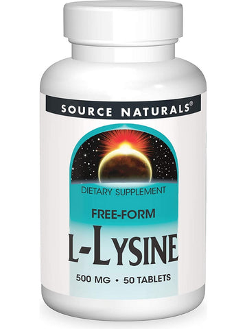 Source Naturals, L-Lysine, Free Form 500 mg, 50 tablets