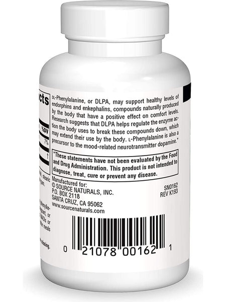 Source Naturals, DLPA DL-Phenylalanine 375 mg, 60 tablets