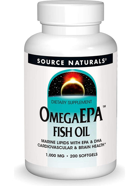Source Naturals, OmegaEPA™ Fish Oil, Marine Lipids with EPA & DHA 1000 mg, 200 softgels