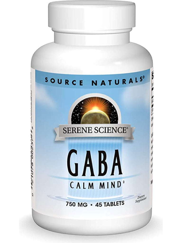 Source Naturals, Serene Science® GABA Calm Mind, 750mg, 45 ct