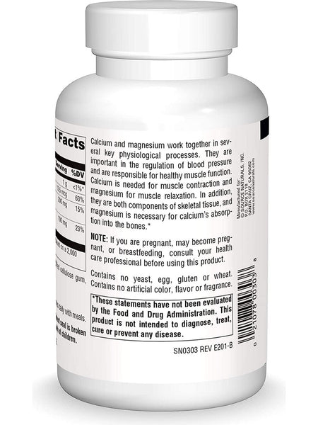Source Naturals, Calcium & Magnesium, Amino Acid Chelate with Vitamin D-3 300 mg, 100 tablets