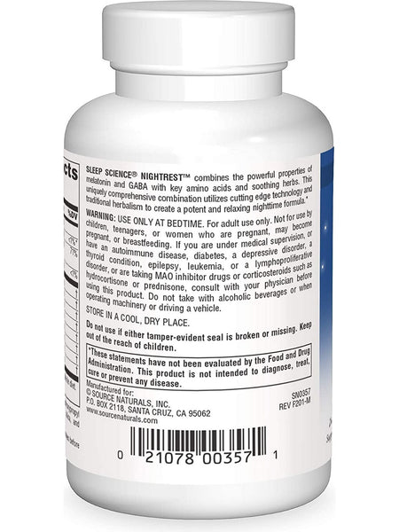Source Naturals, Sleep Science® NightRest™ with Melatonin, 50 tablets
