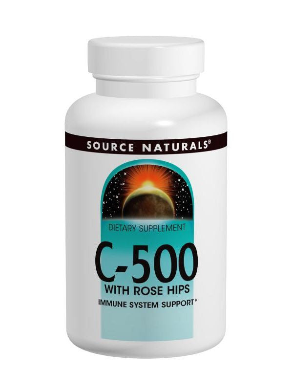 Source Naturals, Vitamin C-500 w/Rosehips, 500mg, 100 ct