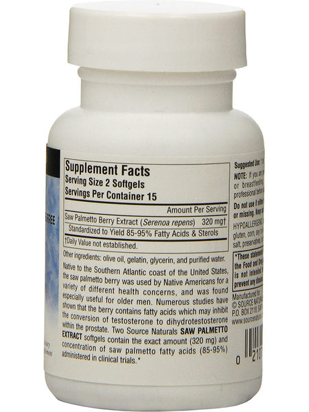 Source Naturals, Saw Palmetto Extract 160 mg, 30 softgels
