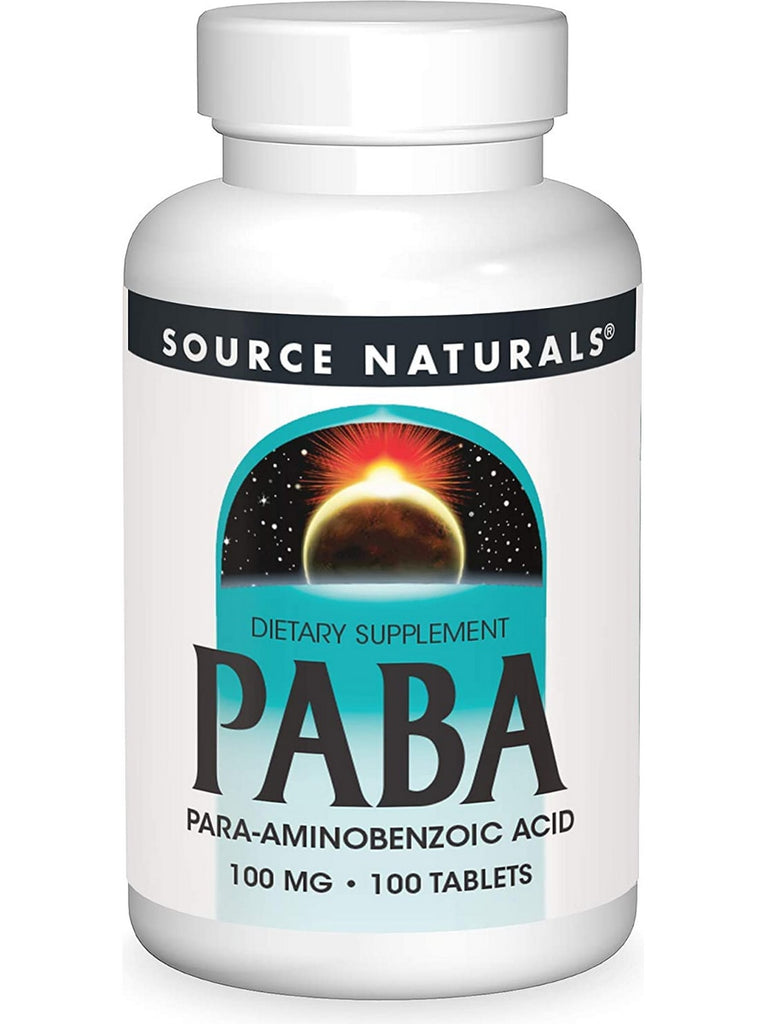 Source Naturals, PABA Para-Amino Benzoic Acid 100 mg, 100 tablets