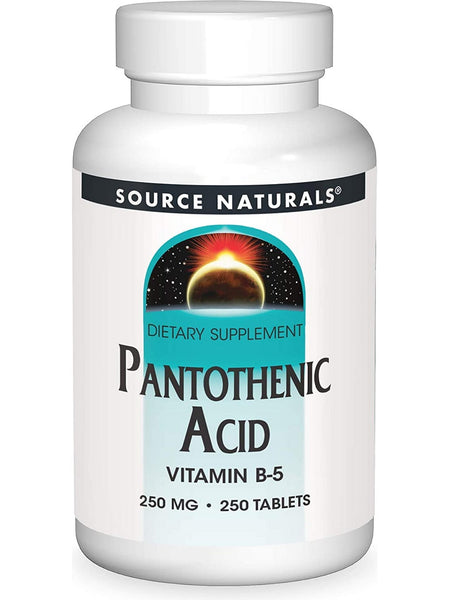 Source Naturals, Pantothenic Acid Vitamin B-5 250 mg, 250 tablets