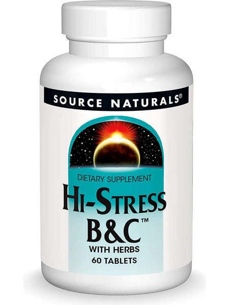 Source Naturals, Hi-Stress B&C™ with Herbs, 60 tablets