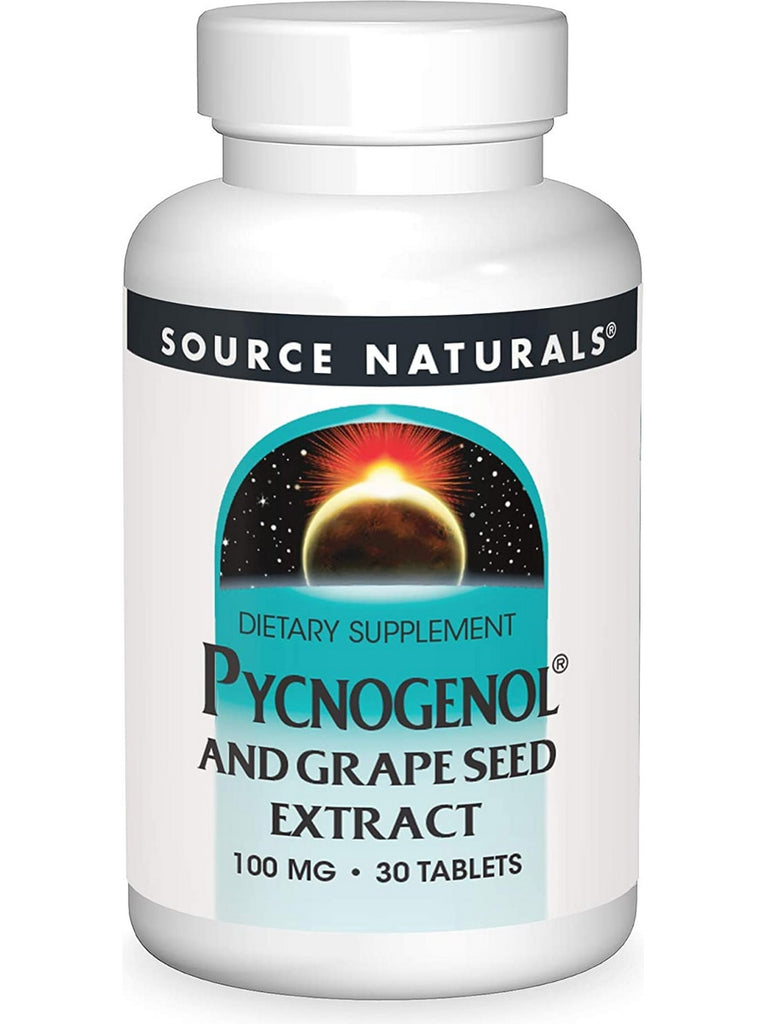 Source Naturals, Pycnogenol® and Grape Seed Extract 100 mg, 30 tablets