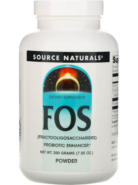 Source Naturals, FOS Fructooligosaccharides powder, 200 GM