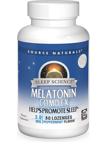 Source Naturals, Sleep Science® Melatonin Complex™ 3 mg, Peppermint, 50 lozenges