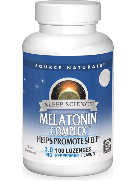 Source Naturals, Melatonin Complex 3 mg Peppermint Lozenges, 100 ct