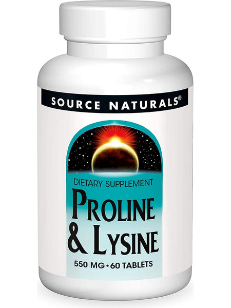 Source Naturals, Proline & Lysine 550 mg, 60 tablets