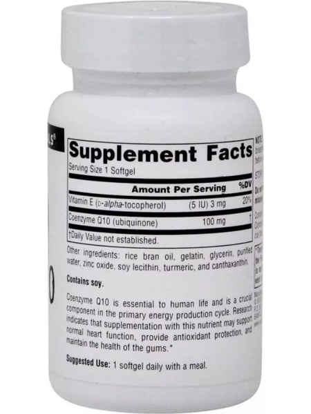 Source Naturals, Coenzyme Q10 100 mg, 60 softgels