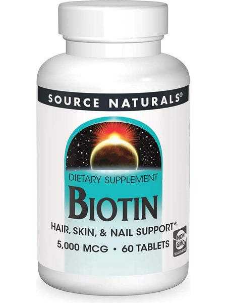 Source Naturals, Biotin 5000 mcg, 60 tablets