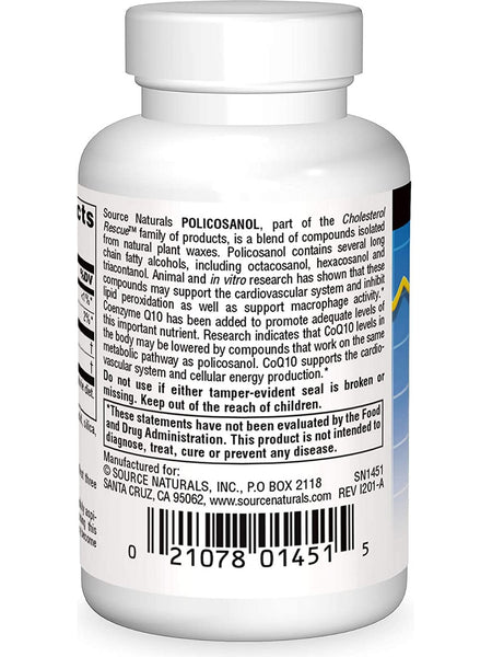 Source Naturals, Policosanol with Coenzyme Q10 10 mg, 30 tablets