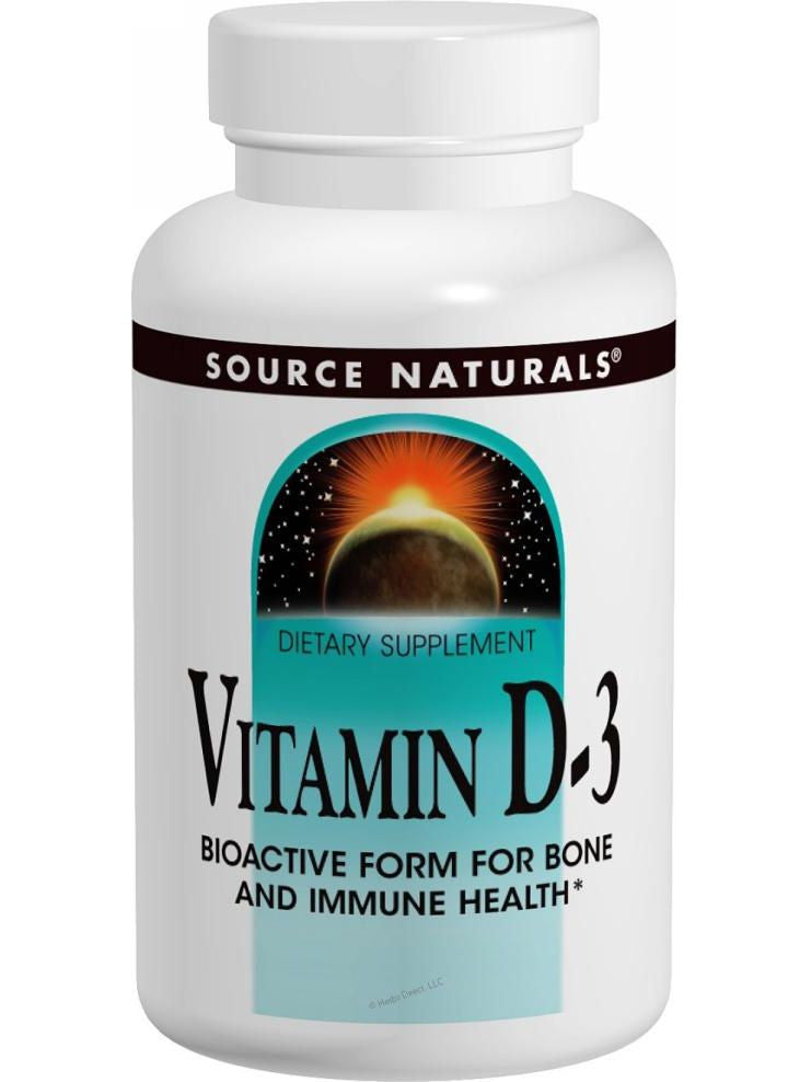 Source Naturals, Vitamin D-3 1000 IU, 100 ct