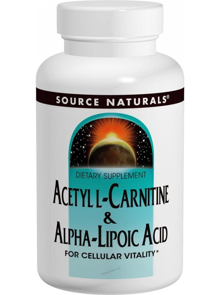Source Naturals, Acetyl L-Carnitine & Alpha Lipoic Acid, 500/150mg, 60 ct