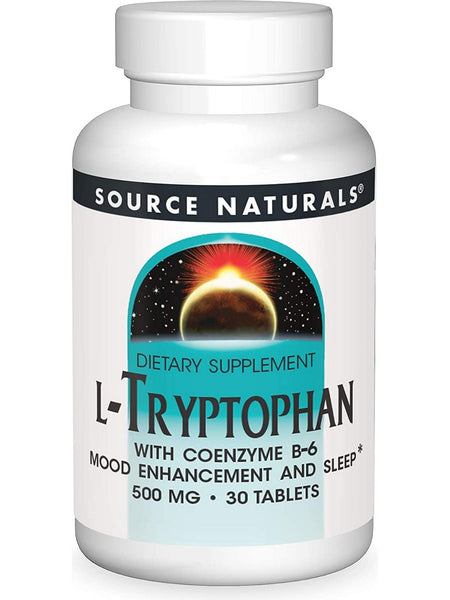 Source Naturals, L-Tryptophan with Coenzyme B-6 500 mg, 30 tablets