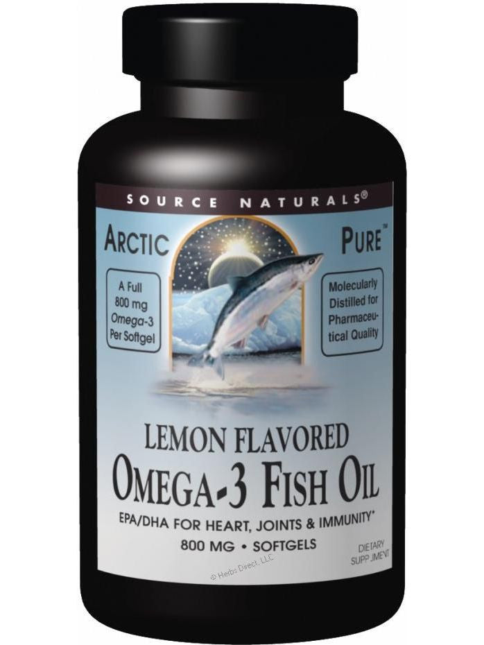 Source Naturals, ArcticPure Omega-3 Fish Oil Lemon Flavor, 800mg, 30 softgels