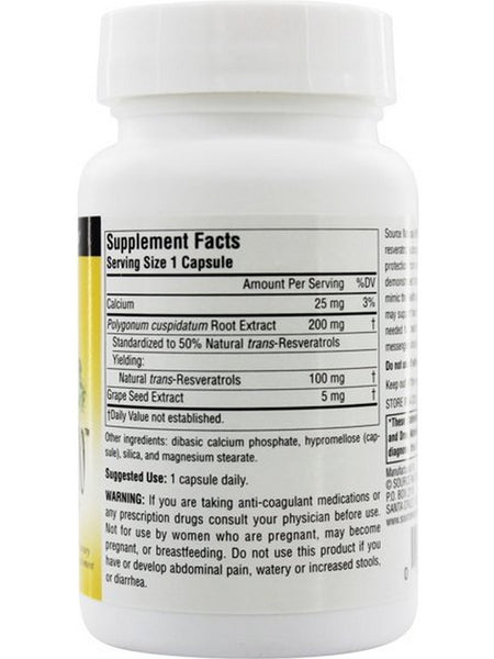 Source Naturals, Resveratrol 100™ 100 mg, 60 capsules