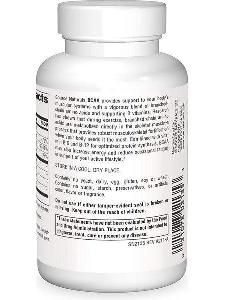 Source Naturals, BCAA Branched-Chain Amino Acids 733 mg, 60 capsules