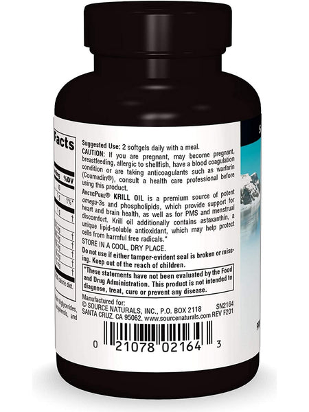 Source Naturals, Arctic Pure® Krill Oil 500 mg, 30 softgels