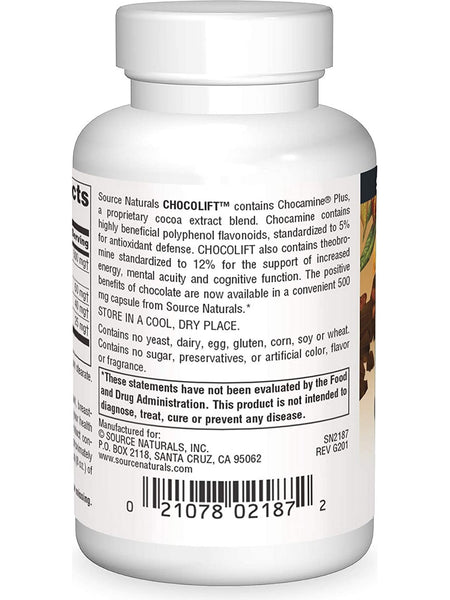 Source Naturals, ChocoLift™ 500 mg, 30 capsules