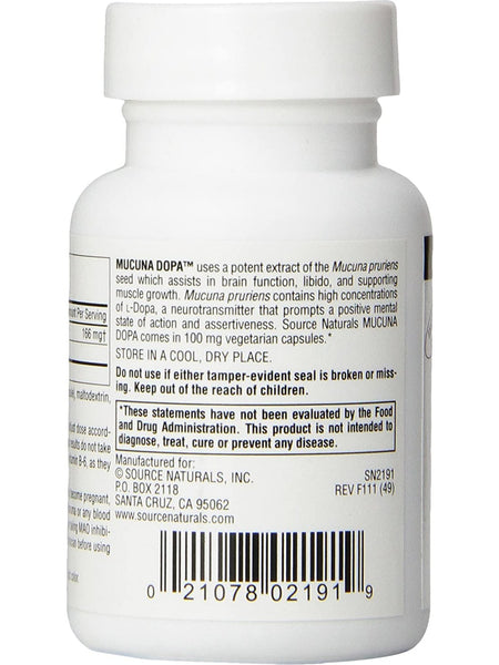 Source Naturals, Mucuna Dopa 100 mg, 60 capsules