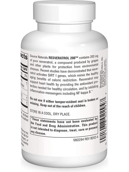 Source Naturals, Resveratrol 200™ 200 mg, 120 tablets