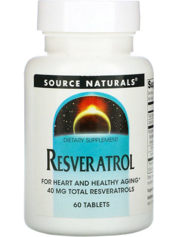 Source Naturals, Resveratrol 40 mg, Classic Label, 60 tablets