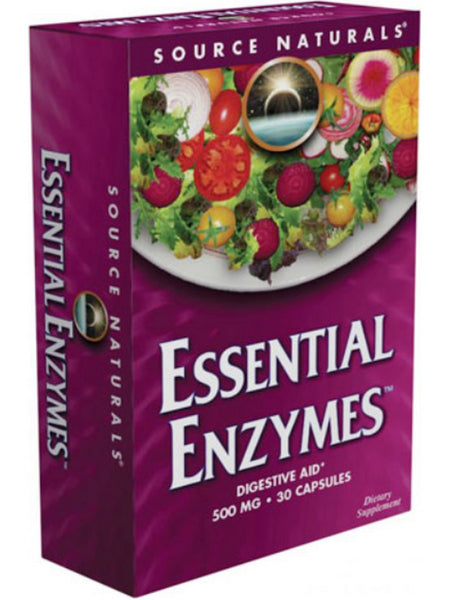 Source Naturals, Essential Enzymes® 500 mg, Blister Pack, 30 capsules
