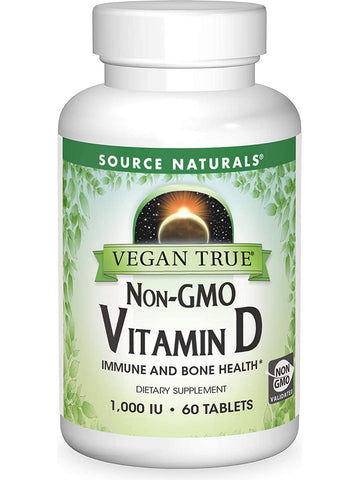 Source Naturals, Vegan True® Non-GMO Vitamin D 1000 IU, 60 tablets