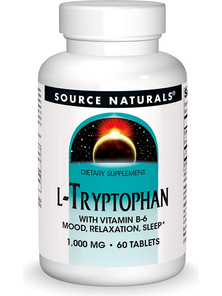 Source Naturals, L-Tryptophan with Vitamin B-6 1000 mg, 60 tablets