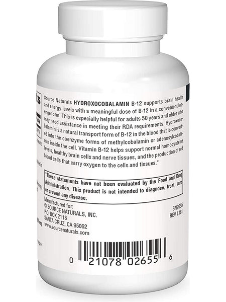 Source Naturals, Hydroxocobalamin 1 mg, Cherry, 120 lozenges