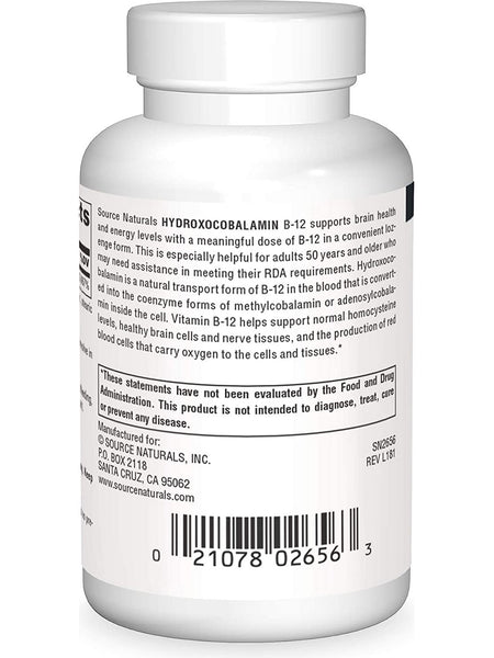 Source Naturals, Hydroxocobalamin 1 mg, Cherry, 240 lozenges