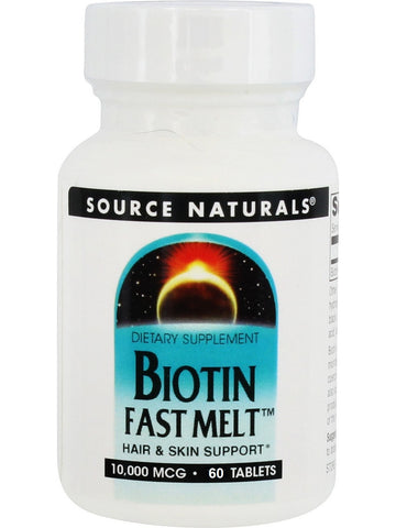 Source Naturals, Biotin™ Fast Melt 10000 mcg, 60 tablets