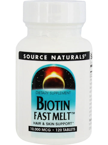 Source Naturals, Biotin™ Fast Melt 10000 mcg, 120 tablets
