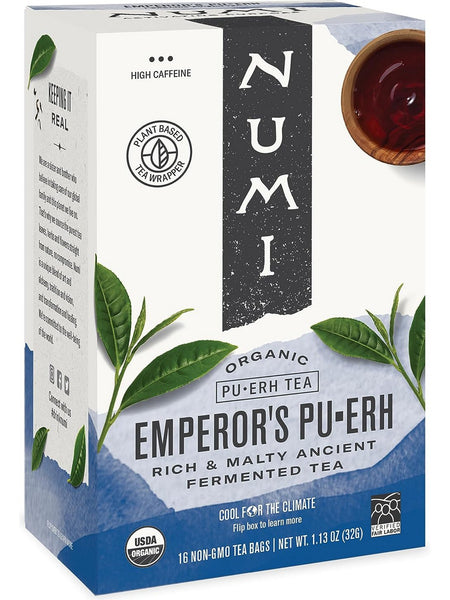 ** 12 PACK ** Numi, Emperor's Pu-erh, 16 Non-GMO Tea Bags